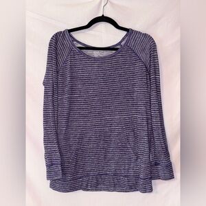 a.n.a Women's Purple Striped Sweatshirt